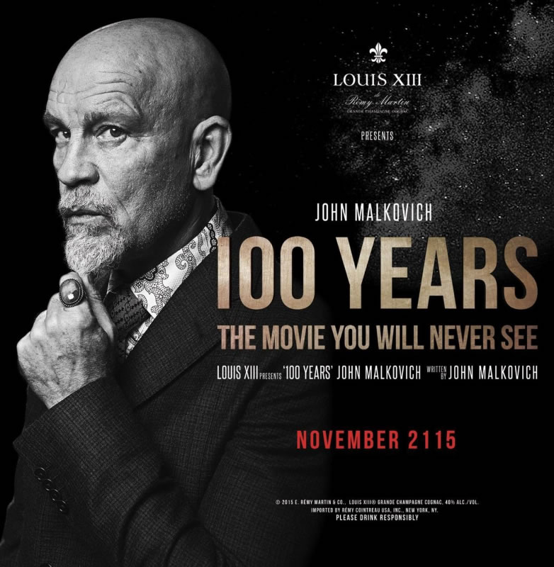 Cognac Louis XIII has made a film with John Malkovich imagining the world 100 years from now – but no-one will see the full film for 100 years.