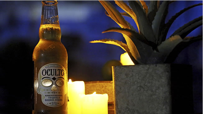 US Tequila-flavoured beer Oculto has been using limited edition bottles with LED light labels and Internet of Things connectivity