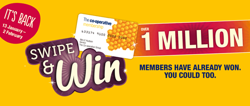 The Co-op is offering 60 of its members a chance to win £1,000 worth of vouchers each with the return of its ‘Swip and Win’ promotion in its UK food stores.