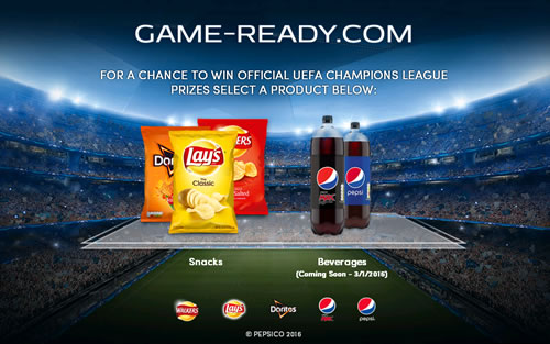 PepsiCo is running a #gameready UEFA Champions League promotion across Europe on Pepsi and savoury snacks, with a grand prize of a VIP trip to the Final.