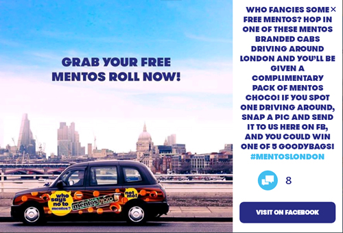 Mentos has taken its ‘Who Says No to Mentos’ campaign to the streets of London with a high profile taxi takeover activation.