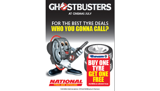 National Tyres and Autocare, Sony Mobile, O2 for O2 Priority and cleaning technology company Karcher are supporting the UK release of the new Ghostbusters.