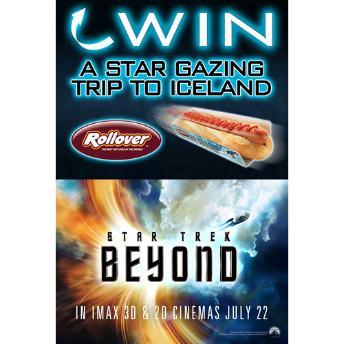 Rollover Hot Dogs has launched a new competition to win a trip to Iceland in partnership with Star Trek Beyond, which opens in the UK on July 22nd 2016.