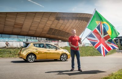 Nissan to give away special gold-wrapped all-electric Nissan LEAF cars to its athlete ambassadors who win gold at the Rio 2016 Olympic and Paralympic Games.