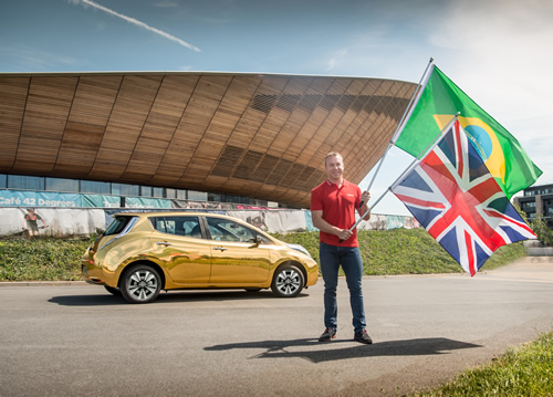 Nissan to give away special gold-wrapped all-electric Nissan LEAF cars to its athlete ambassadors who win gold at the Rio 2016 Olympic and Paralympic Games.