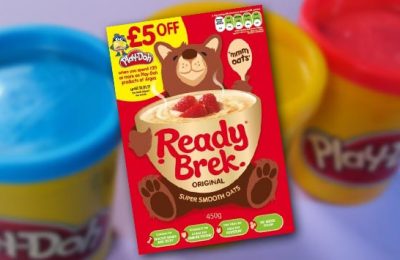 Ready Brek has teamed up with Play-Doh for a new on-pack promotion running until January 31st 2017.. where consumers can get £5 off Play-Doh when spending £20 or more on the children’s modeling clay or associated Play-Doh products such as the Play-Doh factory. The promotion will be appearing on the breakfast cereal’s Original variety 450g and 750g pack sizes.