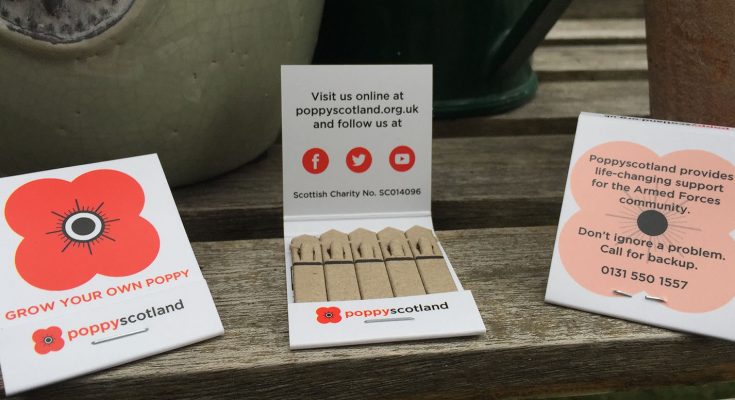 Charity Poppyscotland will be handing out free Seed Sticks which grow into red poppies when planted to the public at a wide range of events in the coming year as the charity seeks to promote its life-changing services for the Armed Forces community in a new way.