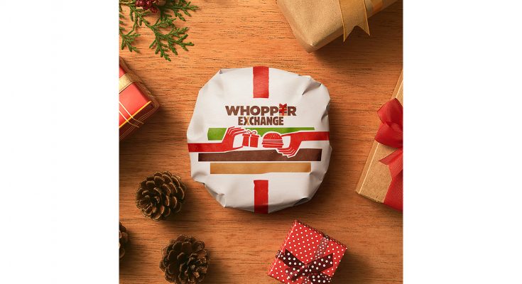 Burger King is running a promotional campaign this Christmas where it will swap an unwanted present for a burger. On Boxing Day (December 26th 2016), selected Burger King outlets will let customers bring in gifts of any value to exchange for one free burger. All presents received will be donated to a local charity.