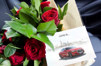 INFINITI, the luxury car maker, is surprising customers in London and the South East this Valentine’s Day with bouquets of flowers delivered to their door.