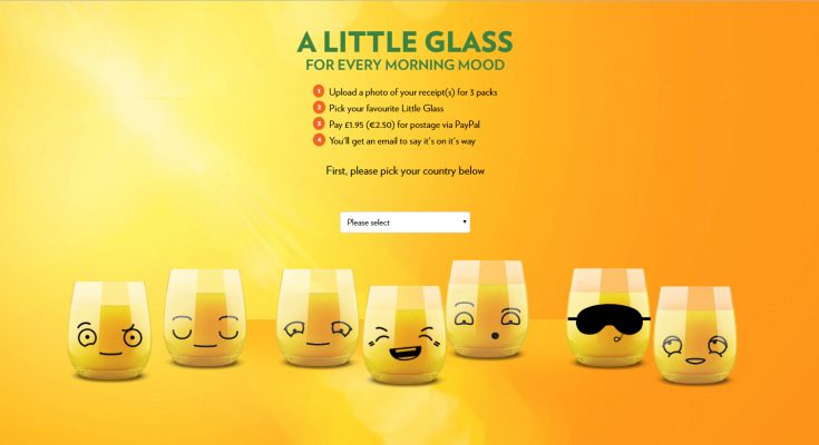 Tropicana has launched another on-pack promotion to encourage people to enjoy a ‘Little Glass’ of fruit juice as part of a healthy and balanced diet and is giving away one character glass for every three promotional packs purchased.