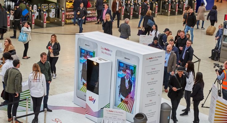 Sky Mobile, the all-new mobile network from Sky, is running large-scale experiential activations at three of London’s biggest transport hubs, Waterloo, Victoria and Liverpool Street stations.