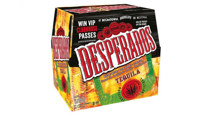 Heineken has launched an on-pack promotion for its Desperados tequila-flavoured beer which highlights the brand’s sponsorship of three of the biggest music events taking place across the country.