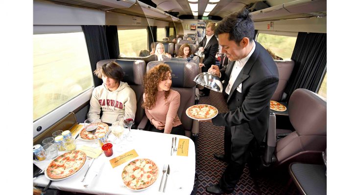 The UK’s best-selling thin and crispy frozen pizza brand, Dr. Oetker Ristorante, booked out the First Class carriage on First Great Western’s 15.36 service from London Paddington to Cheltenham Spa on Wednesday April 26 and created a Silver Service pizzeria experience for 32 lucky travellers.