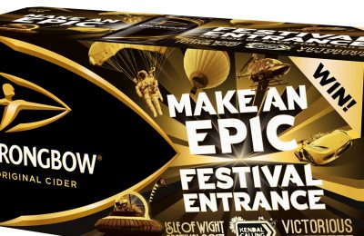 Heineken cider brand Strongbow is offering the chance to win a ‘Make an Epic Festival Entrance’ prize worth up to £10,000, including entrance to the selected festival for six people plus tents for accomodation.