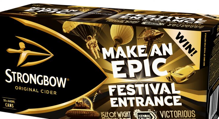 Heineken cider brand Strongbow is offering the chance to win a ‘Make an Epic Festival Entrance’ prize worth up to £10,000, including entrance to the selected festival for six people plus tents for accomodation.