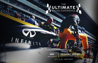 Japanese automaker Nissan is launching a campaign for INFINITI, its luxury vehicle division, which offers five lucky winners the opportunity to test drive a real Renault Sport Formula One Team car this October.