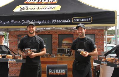 Snack food brand Rustlers is running a nationwide sampling campaign for its recently-launched Gourmet burger range.