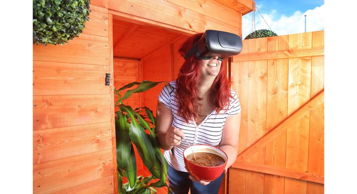 GLORIOUS! Soups has launched what it is calling the world’s first ‘wellness shed’, complete with a unique virtual reality (VR) mindfulness experience that involves stirring a VR pot of soup as slowly as possible. The VR is accompanied by binaural music which is scientifically proven to improve mindfulness.