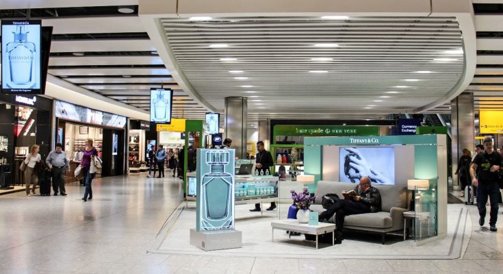 Tiffany is marking the launch of its new signature fragrance to the UK market with experiential activity in one of the busiest areas of Heathrow’s Terminal 5.