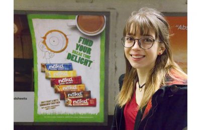 Wholefoods snack bar brand Nākd is showcasing the winning doodles from two fans who entered its ‘Add a little Delight’ social media competition on OOH media