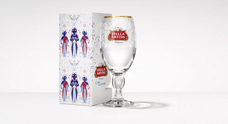Stella Artois, AB InBev’s premium beer brand, has announced a new UK promotional campaign as part of its global partnership with Water.org, aimed at helping give people in the developing world access to clean water. In the US, consumers can help provide water for third world inhabitants by buying special limited edition Stella chalices designed by local artists (image above shows the Indian chalice).