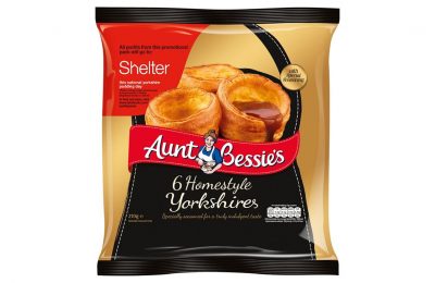 Frozen food brand Aunt Bessie’s will be donating all profits from the sale of its Homestyle Yorkshires to homeless charity Shelter again this year, to mark National Yorkshire Pudding Day (February 4th, 2018).