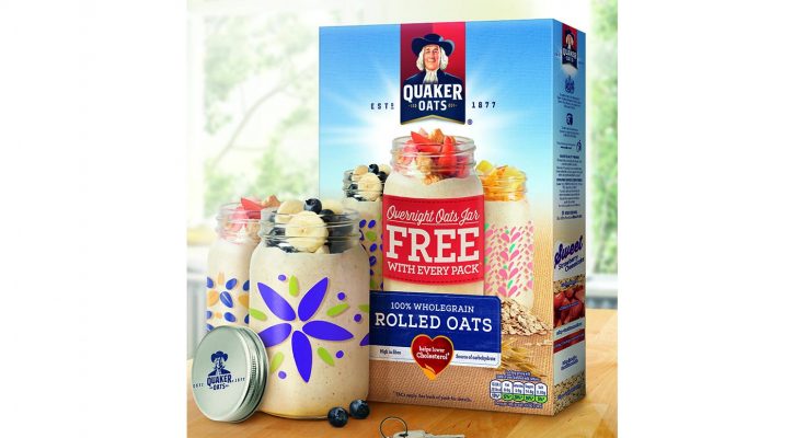 Quaker Oats is rerunning its successful Overnight Oats on-pack promotion from last summer, but with a twist – consumers will now be able to choose the colour and design of the jar they get.