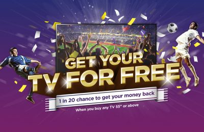 Currys PC World is launching a summer football-themed campaign, ‘Get your TV for Free’, which offers customers a one in 20 chance of getting the money they spend on buying a TV back, up to a maximum value of £24,999.