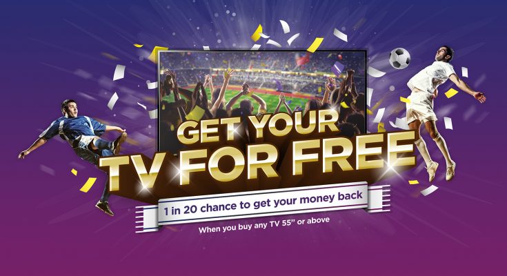 Currys PC World is launching a summer football-themed campaign, ‘Get your TV for Free’, which offers customers a one in 20 chance of getting the money they spend on buying a TV back, up to a maximum value of £24,999.