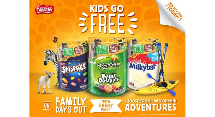 Nestlé has partnered with hundreds of venues across the UK and Ireland to encourage families to spend more time together and do something fun, as part of a new ‘Kids Go Free’ on-pack promotion.