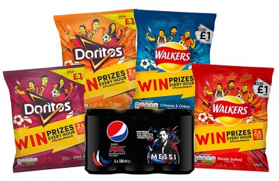 PepsiCo brands are coming together this summer to encourage shoppers to host their own big night in with its range of snacks and beverages and get behind their favourite football team. The ‘Power of One’ campaign features an on-pack promotion offering prizes across selected formats of Walkers Tear ‘n’ Share, Walkers Stax, Doritos and Pepsi Max.