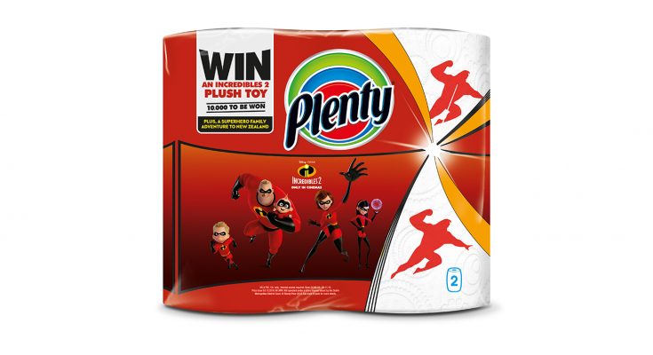 Household towel brand Plenty is collaborating with Disney ahead of the hotly-anticipated launch of the Disney∙Pixar film Incredibles 2, which will be released in UK cinemas on July 13th.