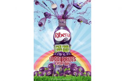 Ribena has launched a major summer on pack promotion, 'Pick Your Own Gig', offering customers in the UK and Republic of Ireland an opportunity to win tickets to a Ticketmaster event of their choice – with runner-up prizes of free music downloads and free bottles of Ribena.