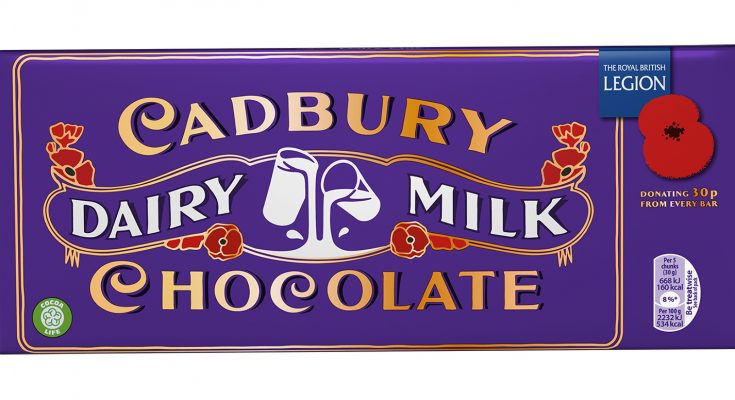 Cadbury has created a limited edition Cadbury Dairy Milk Remembrance Bar and is donating 30p per bar sold to the Royal British Legion in memory of WW1.
