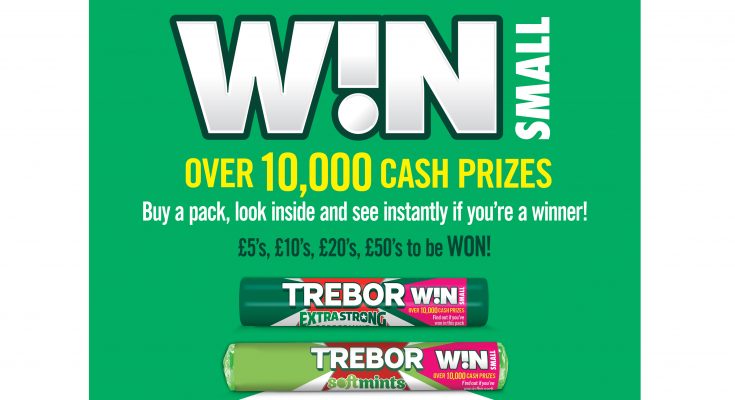 Trebor, the UK’s number one mint brand, is offering thousands of consumers the chance to win between £5 and £50 in its latest on-pack prize draw, Trebor Win Small.